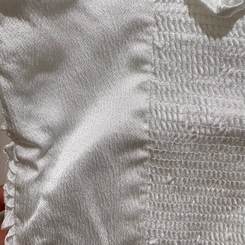 Zara White Ruffled Strap Top - Picture 3 of 4
